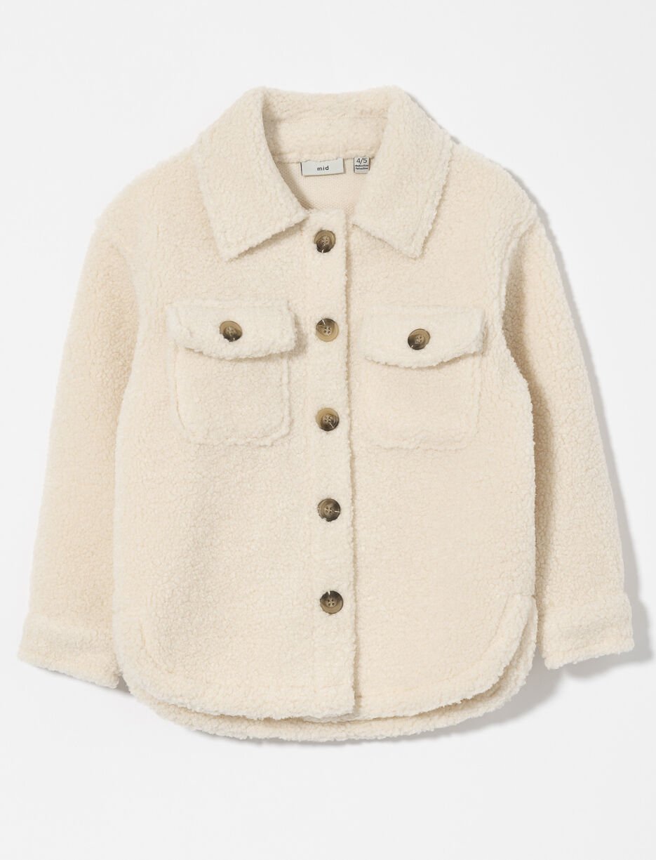Veste-chemise en sherpa à poches - petite fille