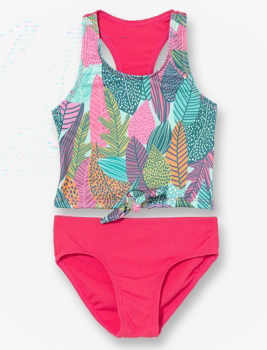 Maillot 2 pi&egrave;ces imprim&eacute; nou&eacute; &agrave; l'avant - petite fille