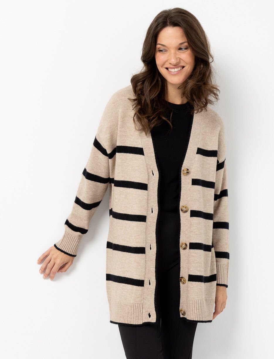 Cardigan à rayures et boutons
