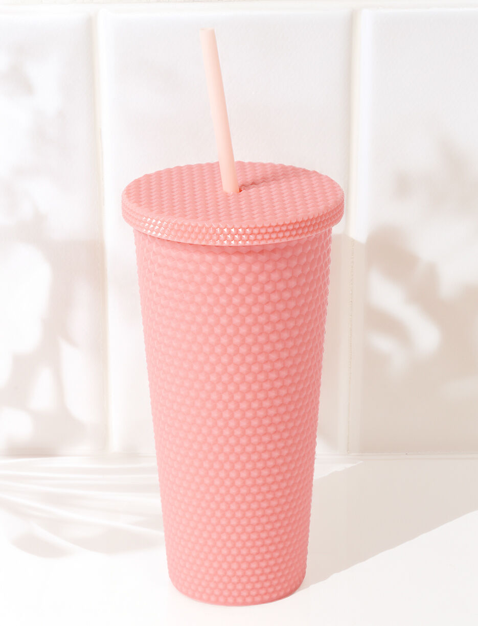 Textured Travel Cup with Straw