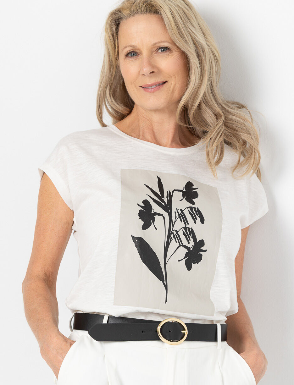 T-shirt imprimé à manches dolman