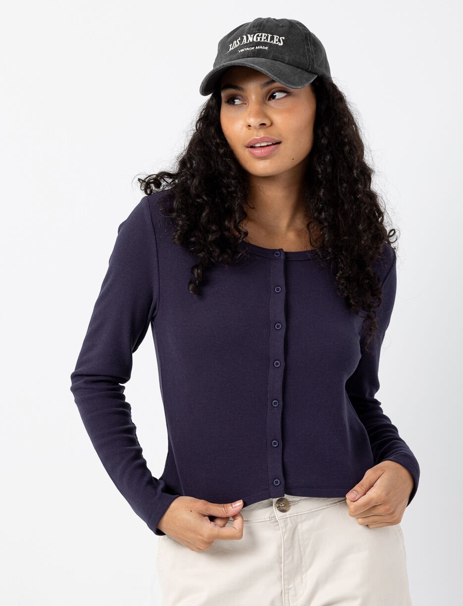 T-shirt côtelé à boutons