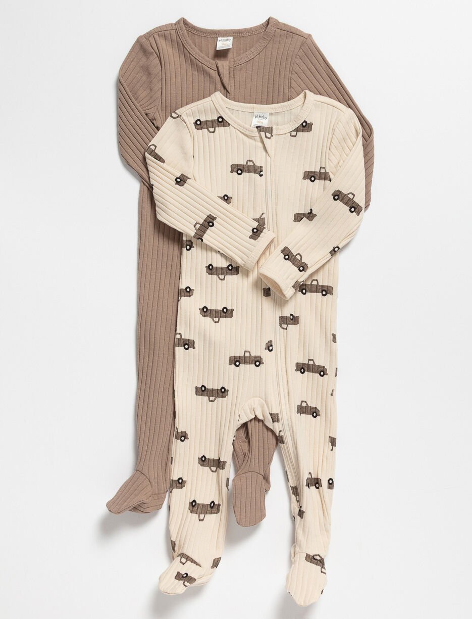 Ribbed Onesie PJs - Pack of 2