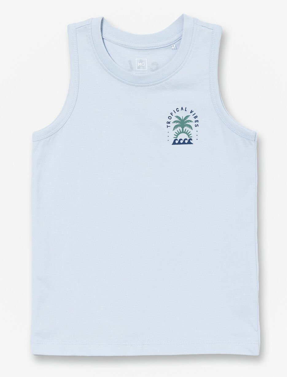 Camisole en coton bio imprimée au dos