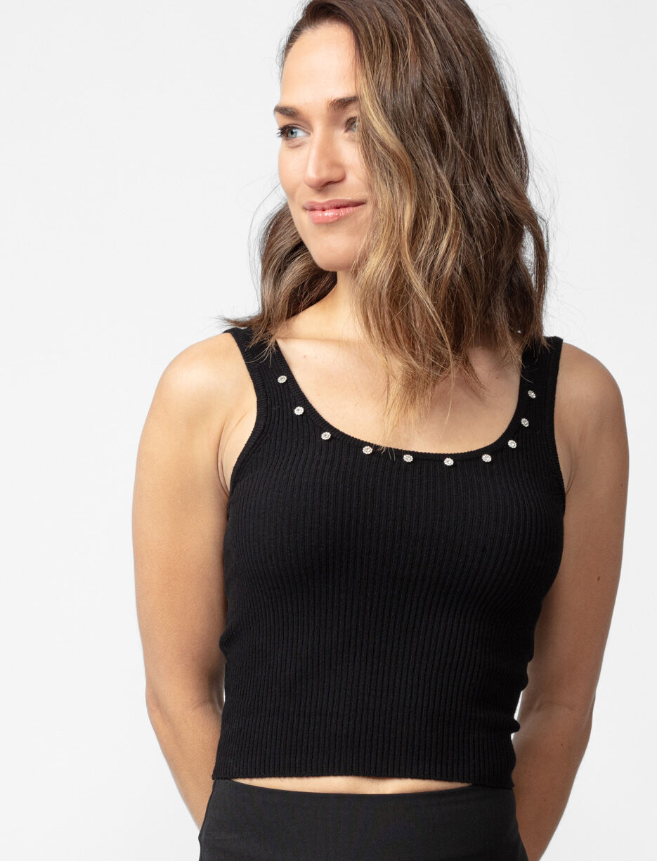 Camisole en tricot à strass