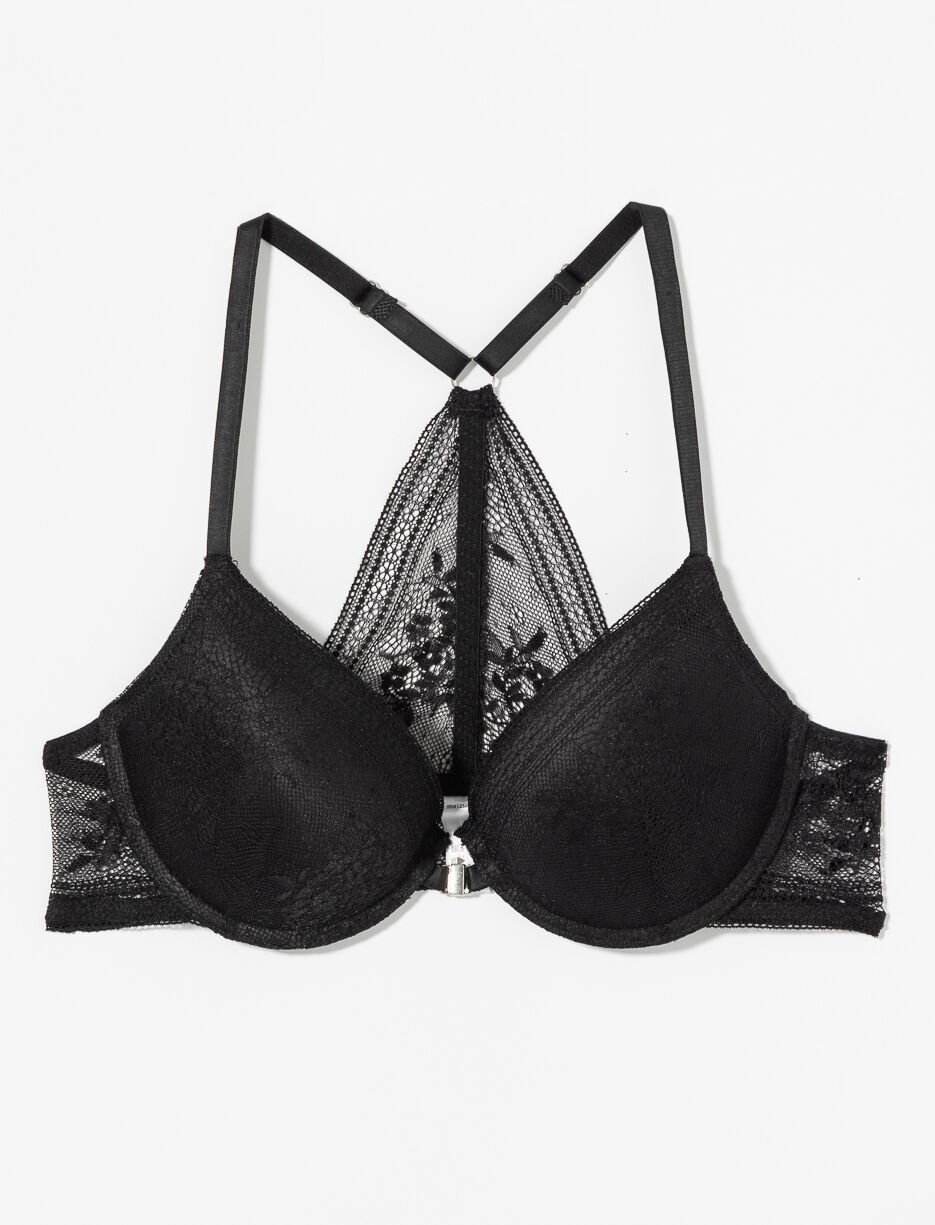 Soutien-gorge uni à dentelle