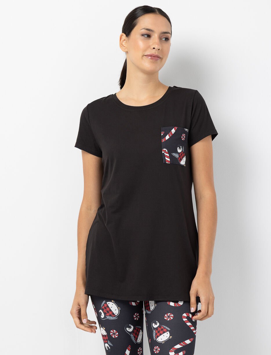 Tunique à poche imprimée Noël