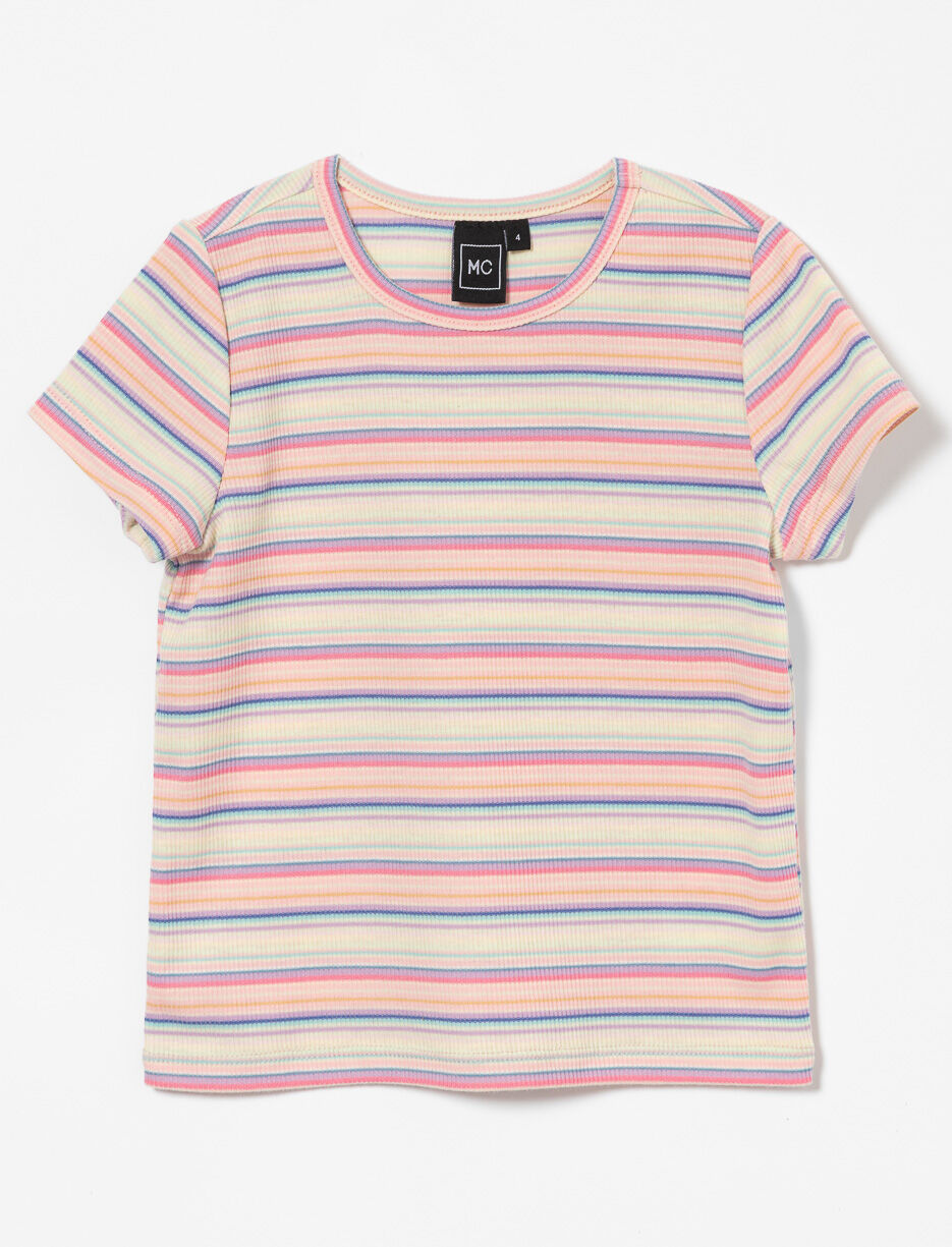 T-shirt c&ocirc;tel&eacute; &agrave; rayures