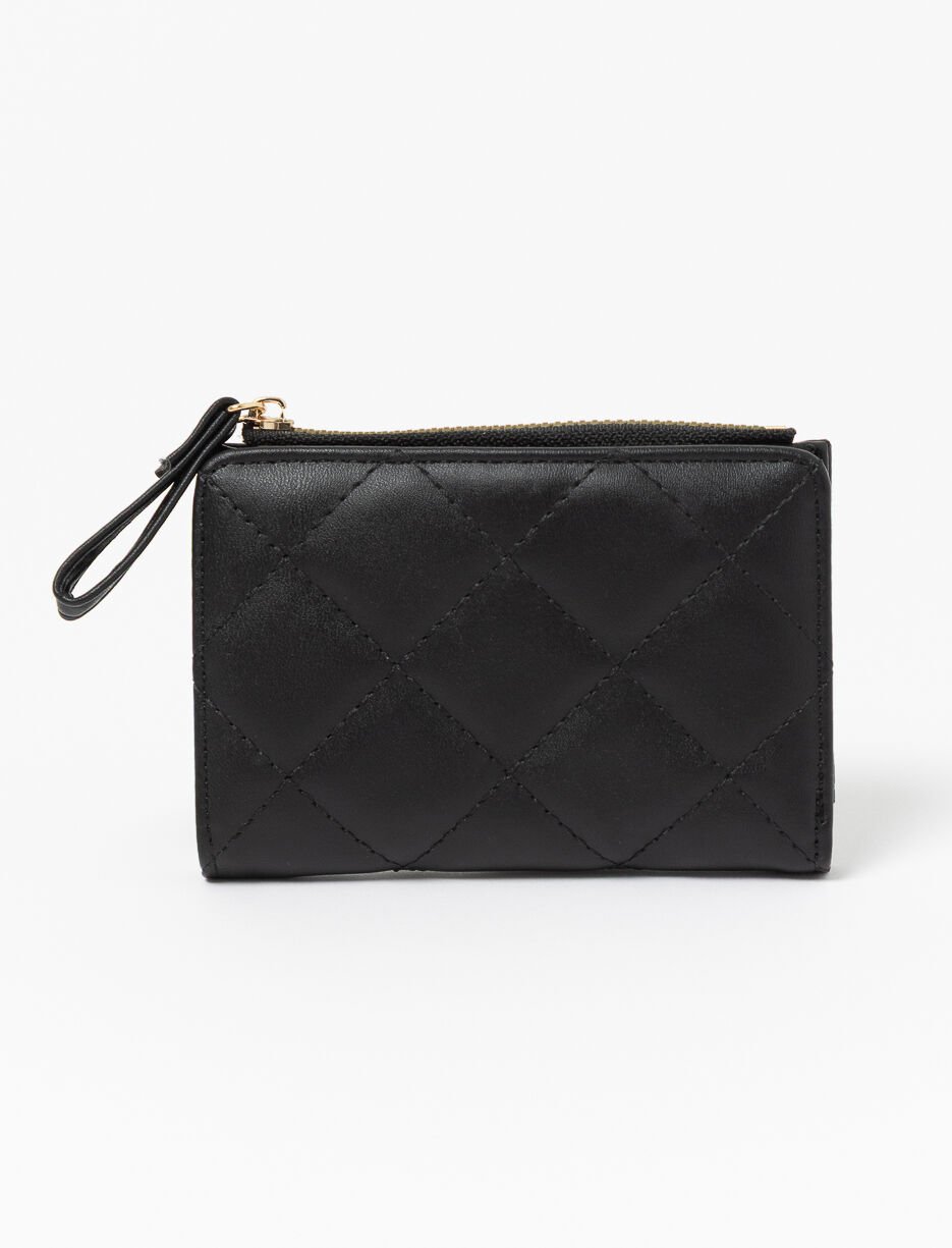 Portefeuille matelassé en faux cuir