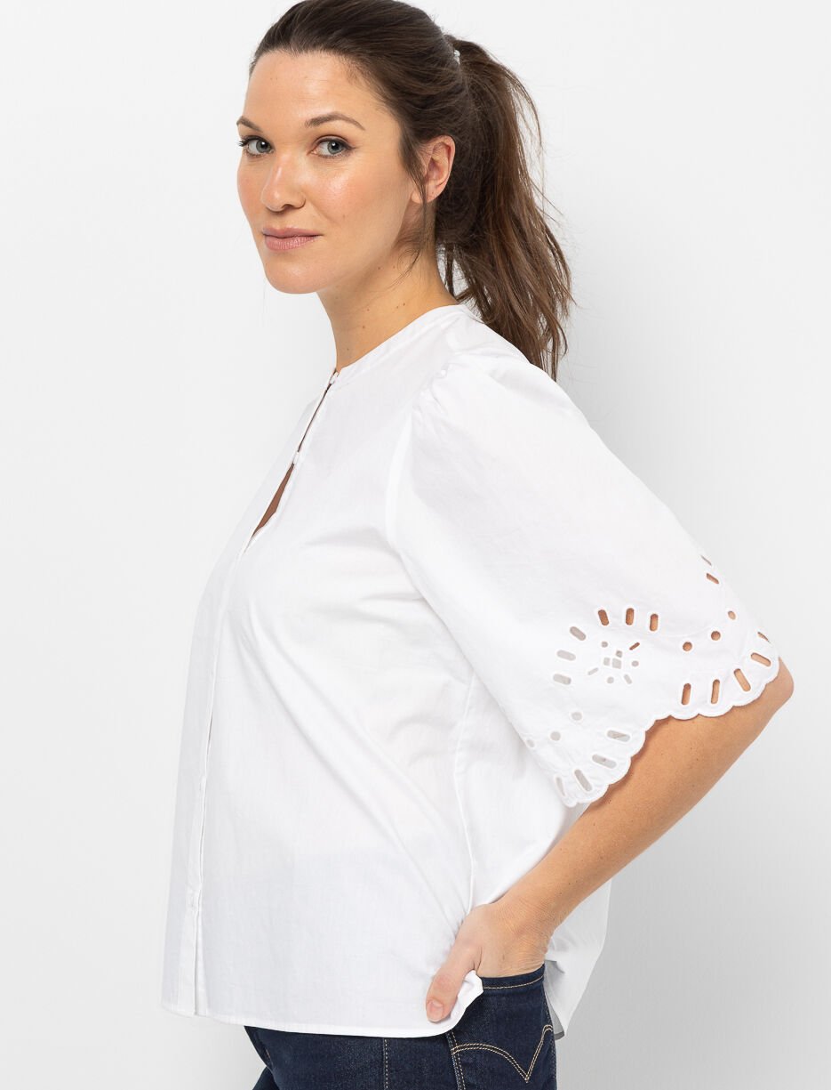 Blouse with Puff Short Sleeves