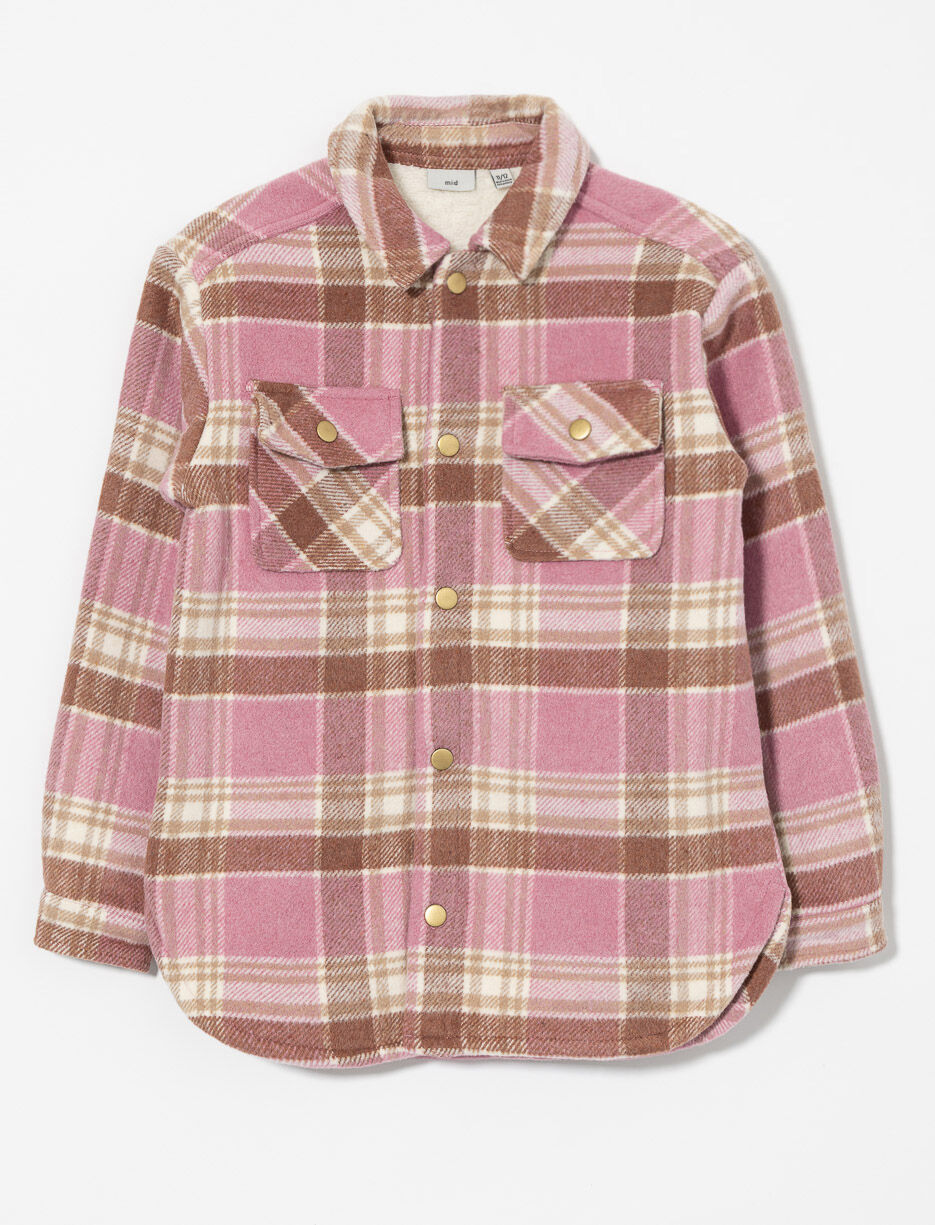 Veste-chemise à carreaux doublée - petite fille