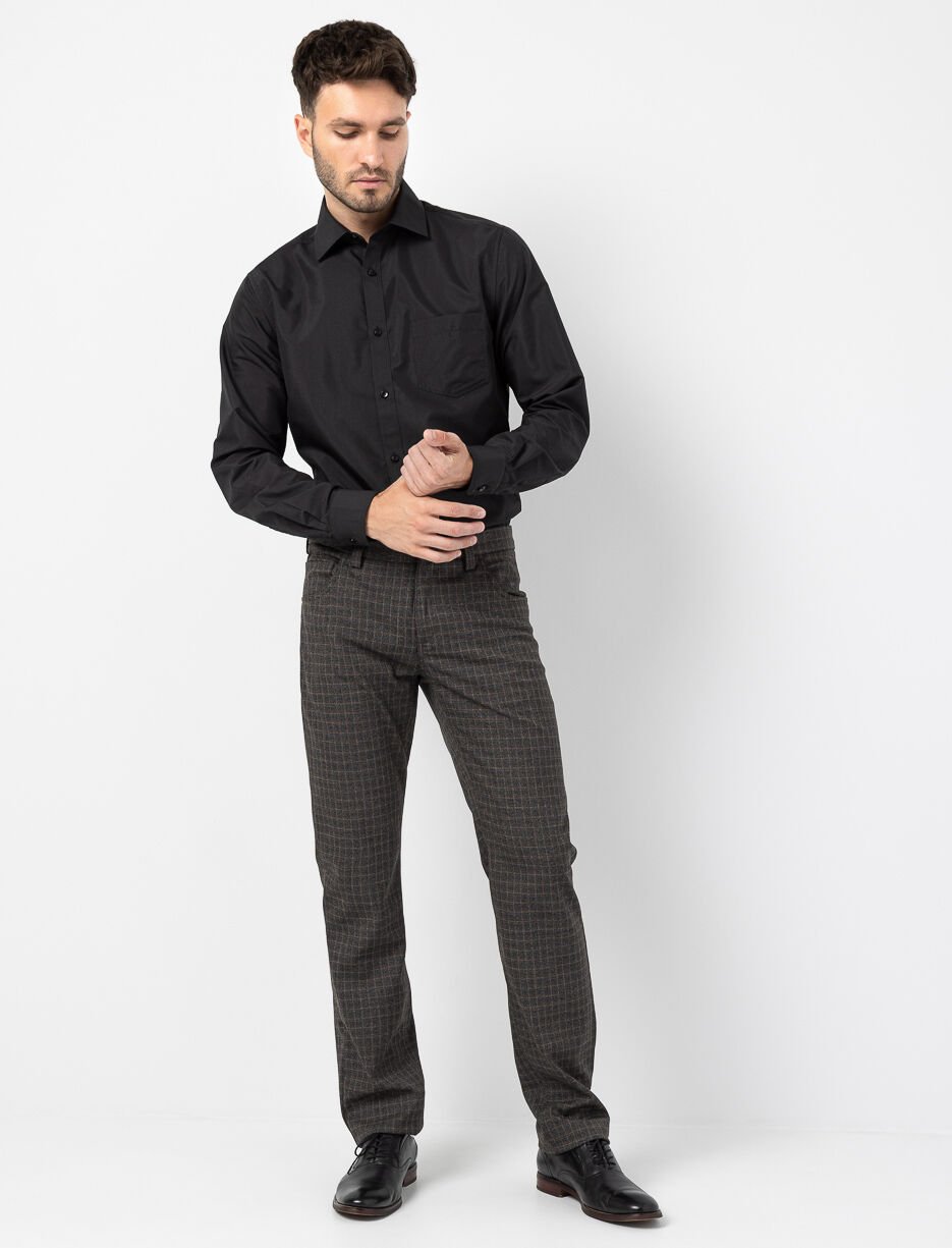 Pantalon jambe étroite à carreaux