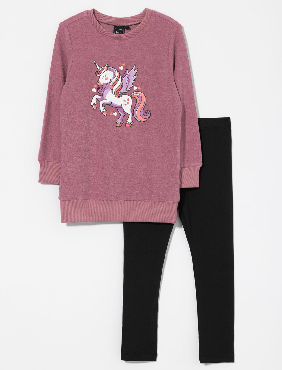 Ens. 2 pièces tunique et legging - petite fille