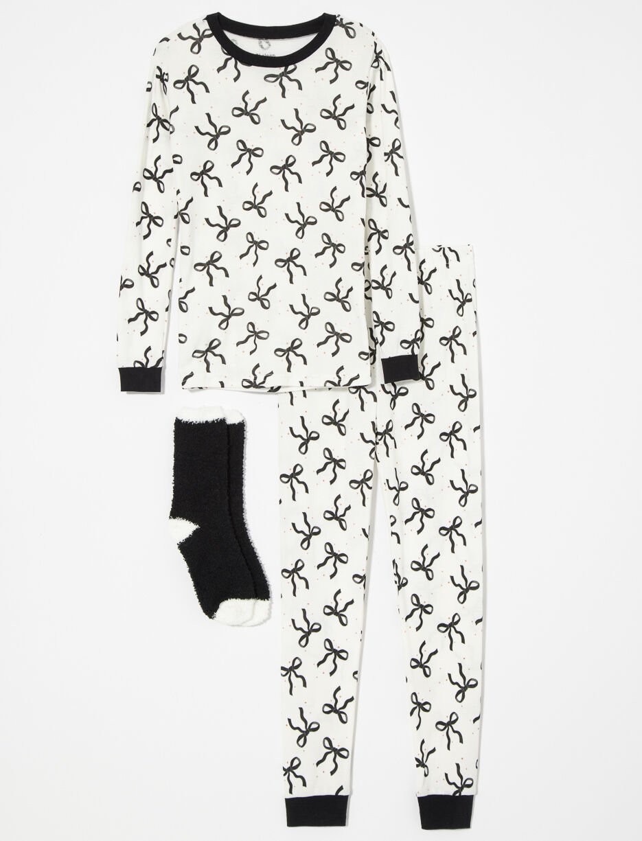 Pyjama 2 pièces imprimé nœuds - ado fille