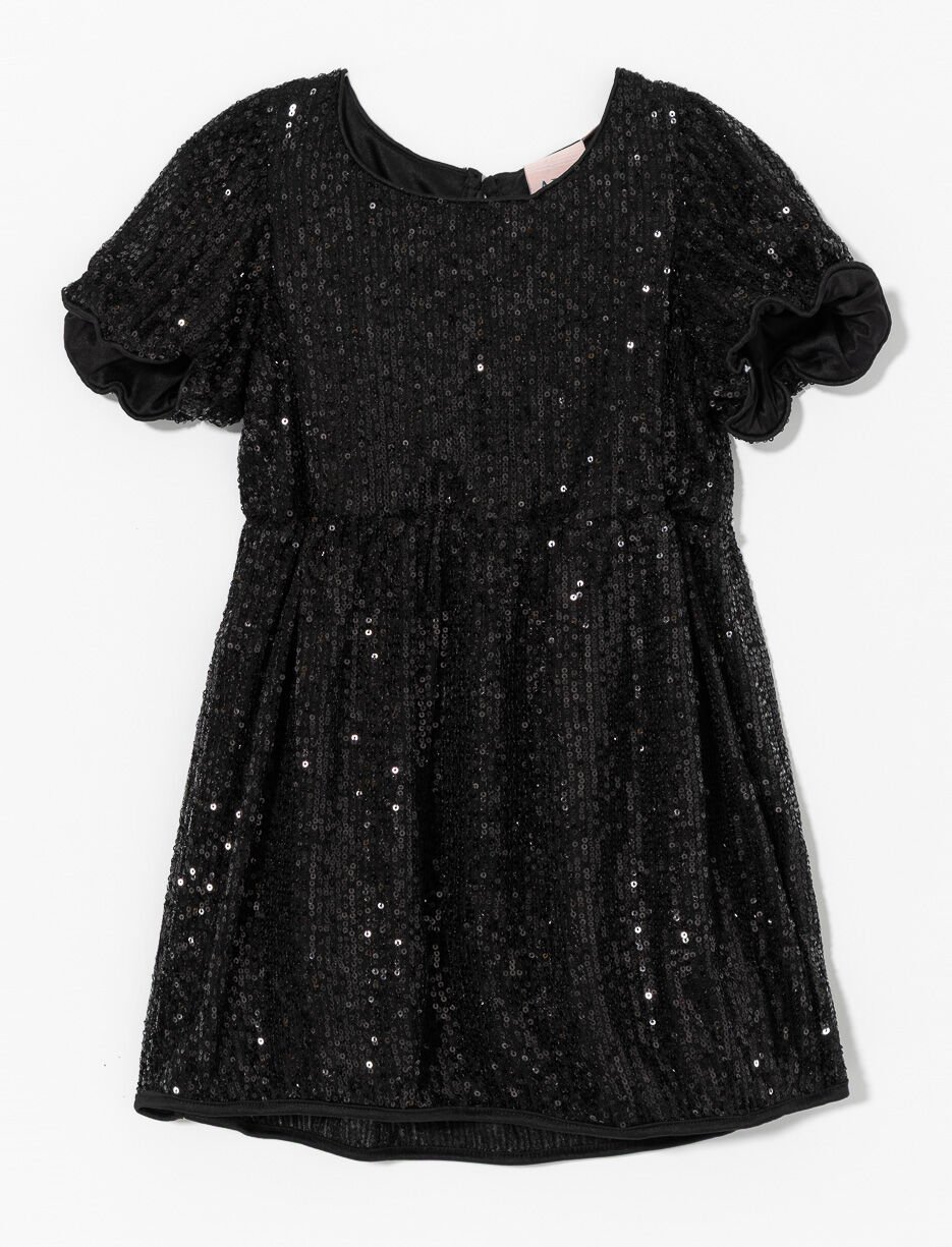 Sequin Puff-sleeve Dress - Little Girl