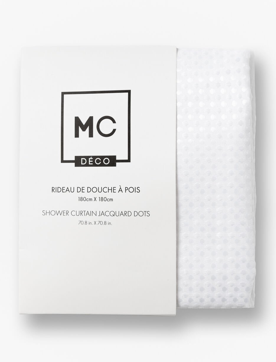 Rideau de douche à pois en jacquard