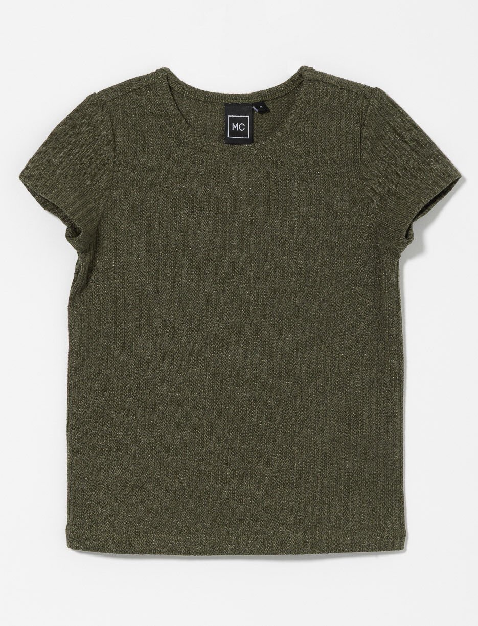 Ribbed Crew-neck T-shirt - Little Girl