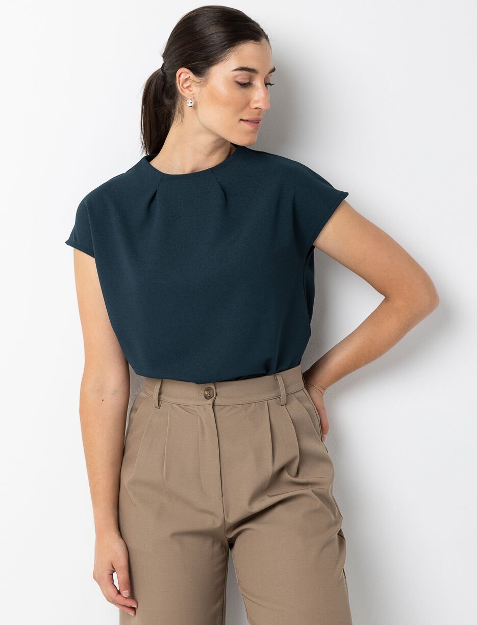 Dolman Sleeve Funnel-neck T-shirt