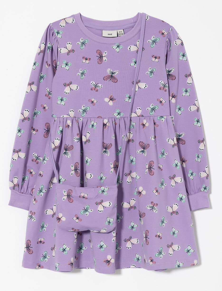 Robe imprimée avec sac assorti - petite fille Robe imprimée avec sac assorti - petite fille