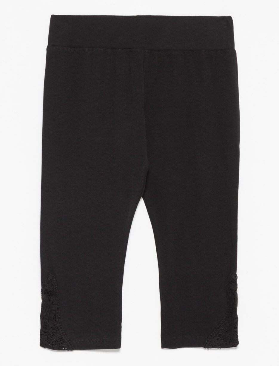Organic Cotton Capri Leggings with Lace