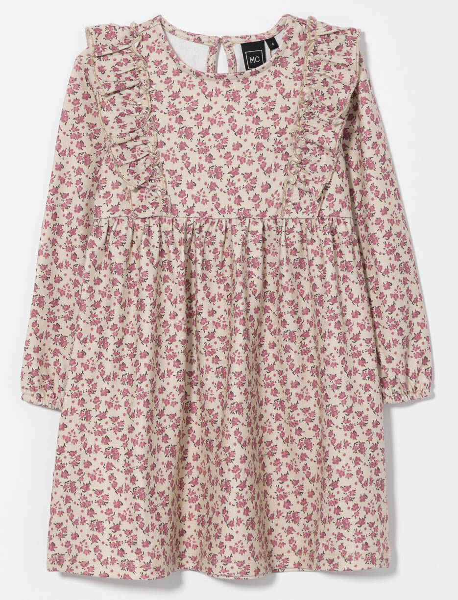 Robe fleurie à volants cintrée à la taille Robe fleurie à volants cintrée à la taille