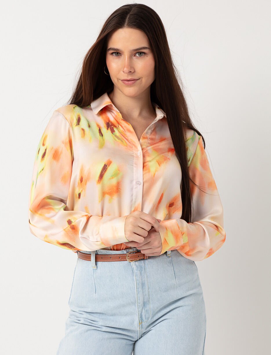 Printed Satin Blouse