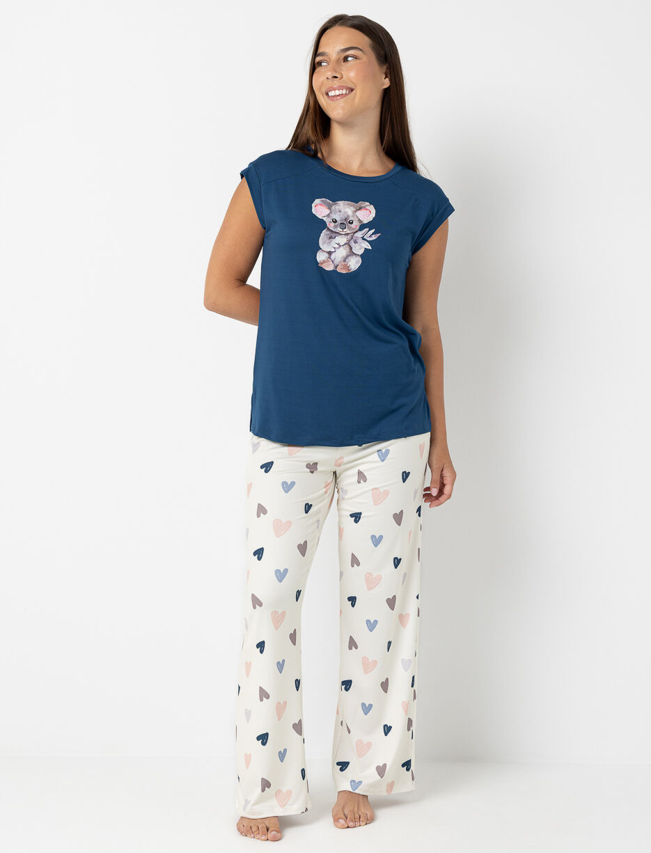 Pantalon de nuit à jambe large imprimé