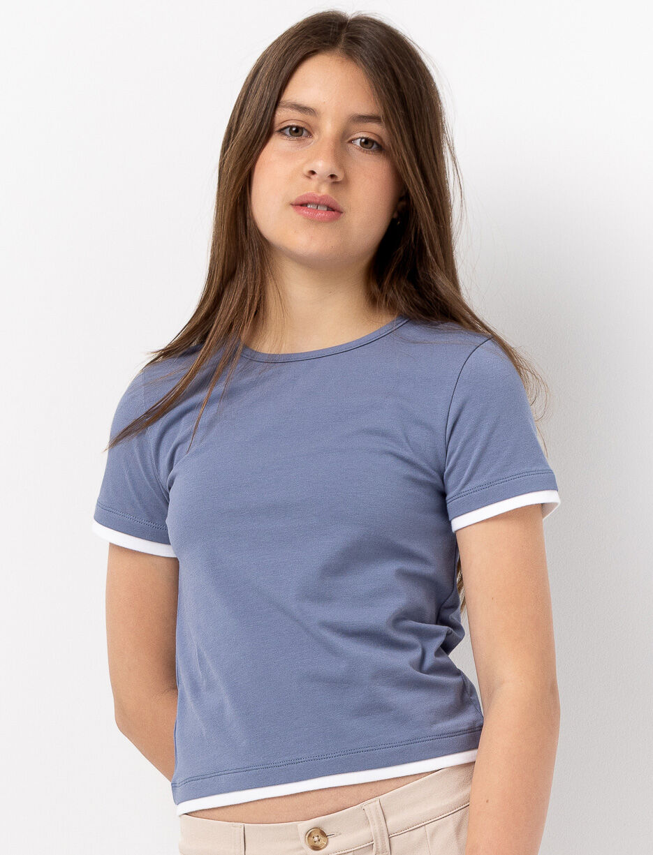 Contrast-trim T-shirt