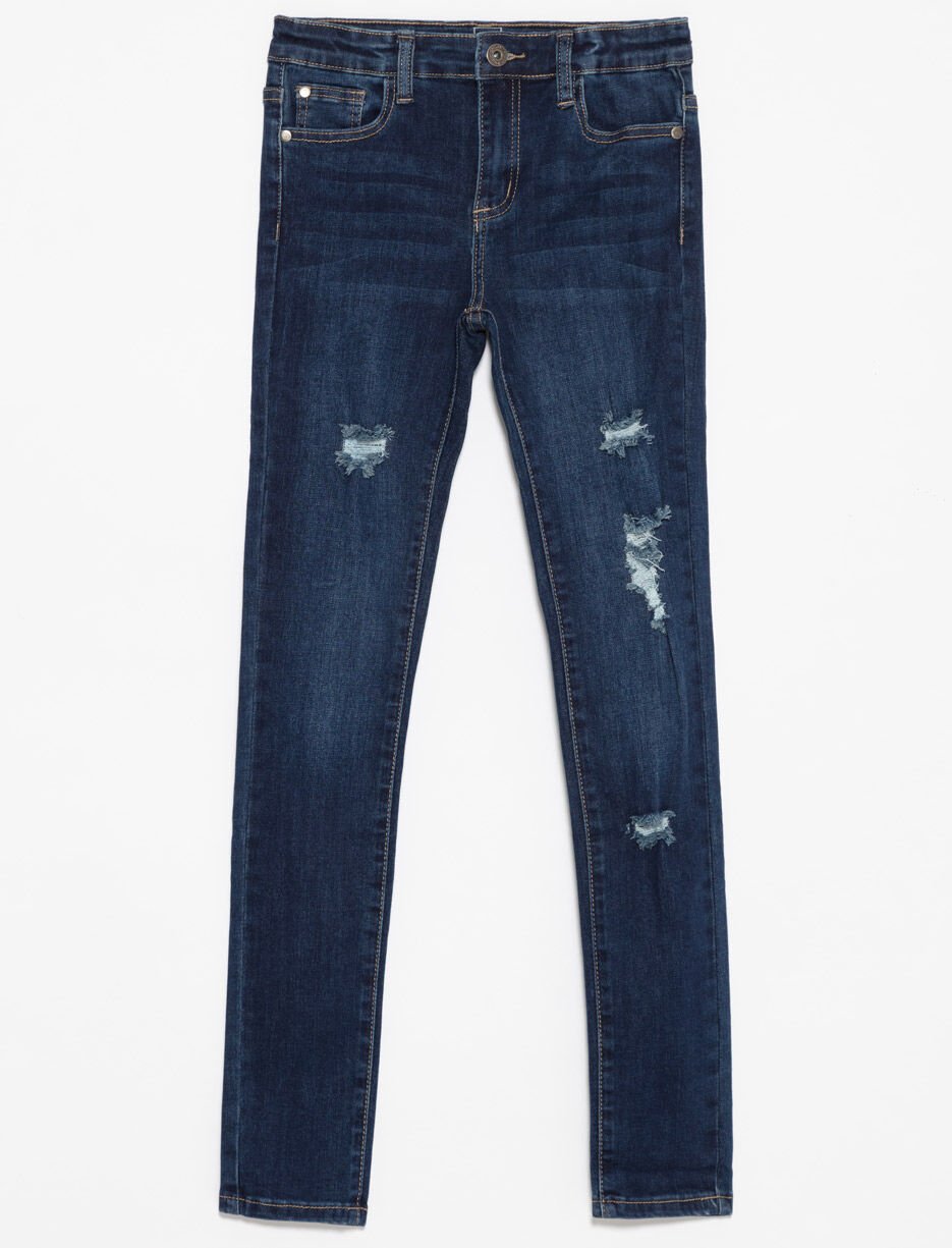 Jean skinny à taille régulière déchiré