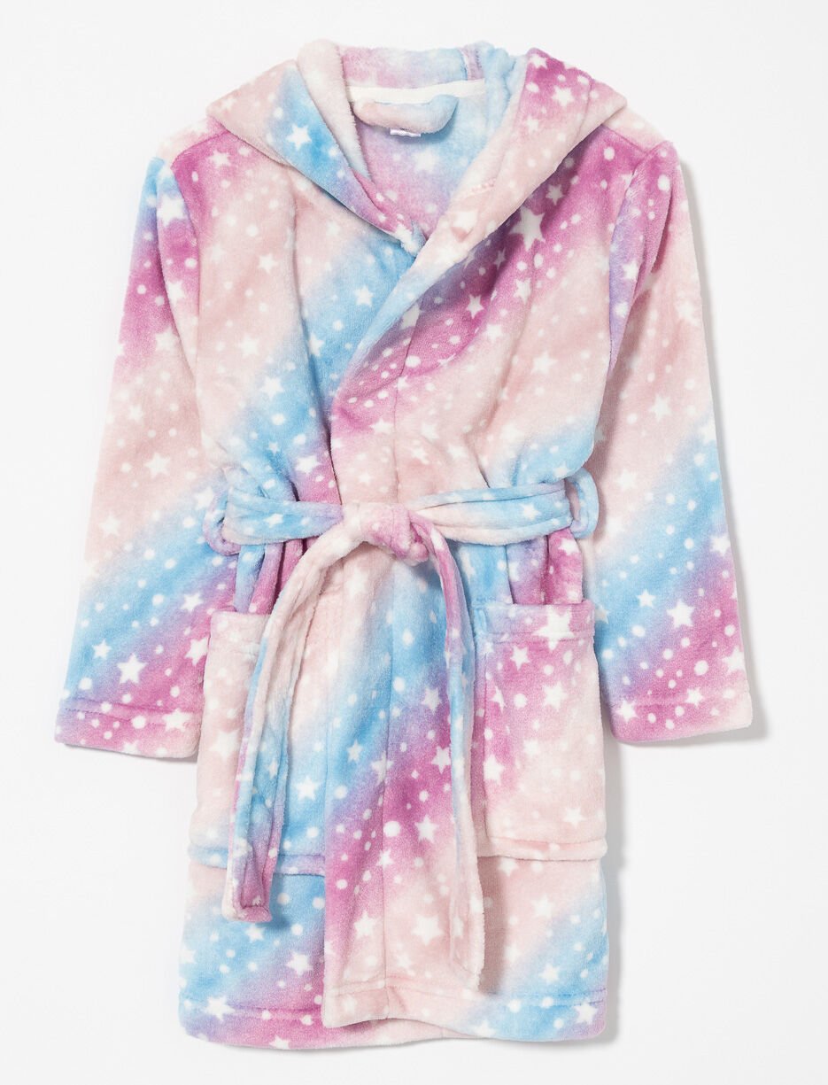 Robe de chambre en peluche multicolore - petite fille