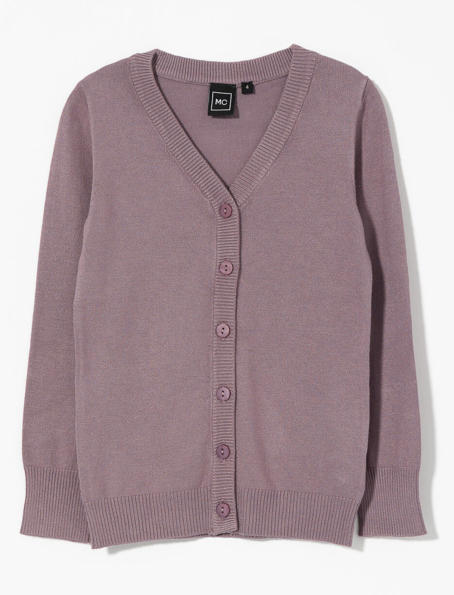 Cardigan à boutons à col en V - petite fille