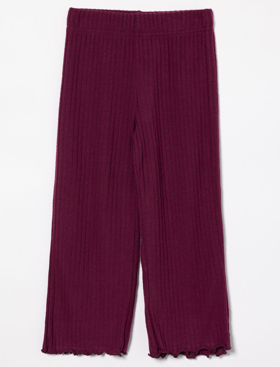Ribbed Elastic Waist Pants - Little Girl