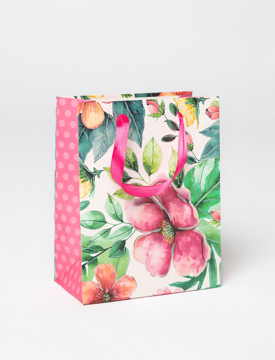Sac cadeau fleuri