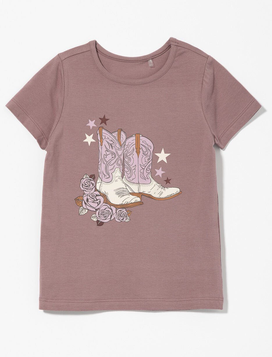 Organic Cotton Western Print T-shirt - Little Girl