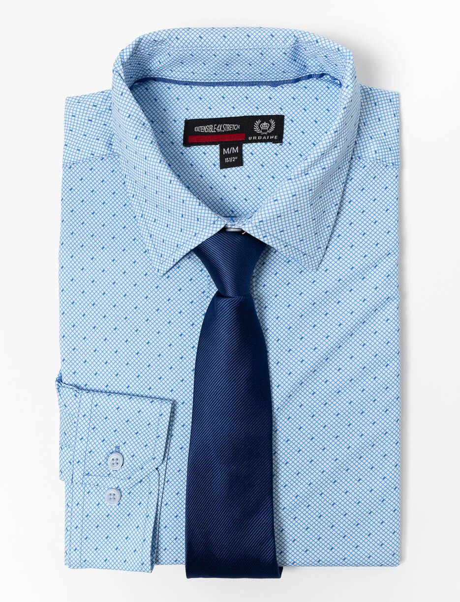 Chemise à motif avec cravate assortie