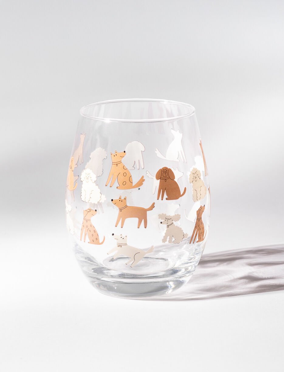 Verre &agrave; vin sans pied chiens