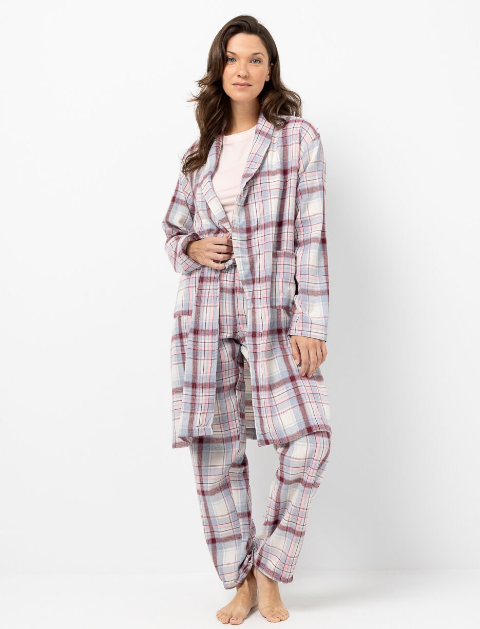 Pantalon en flanelle à carreaux