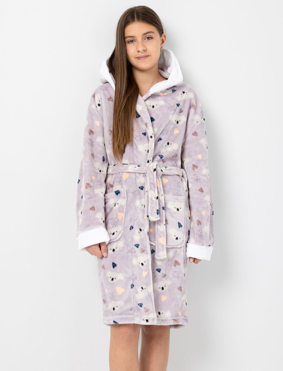 Robe de chambre en peluche à imprimé koala