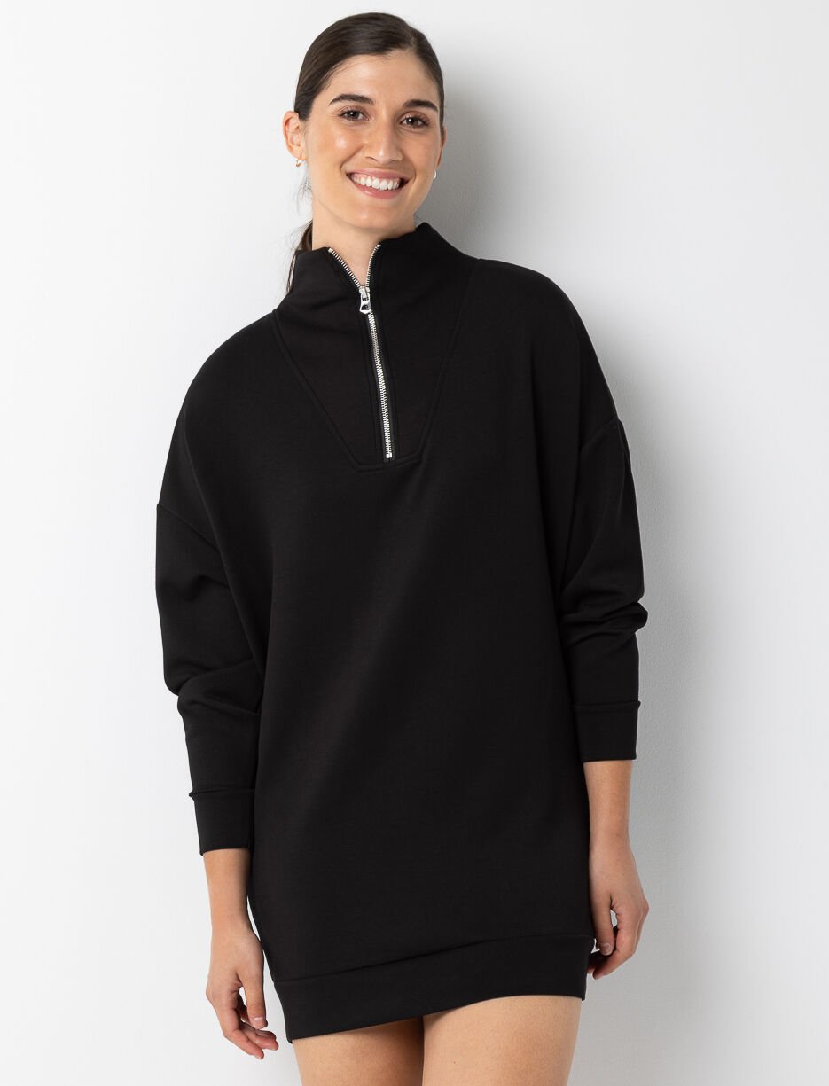 Half-zip Mock-neck Sweater Dress