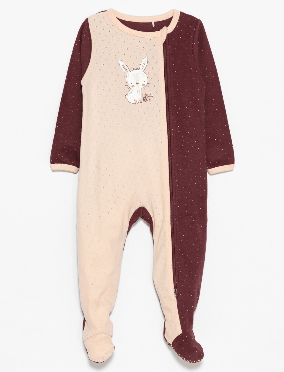 Pyjama 1 pi&egrave;ce &agrave; motifs en coton bio