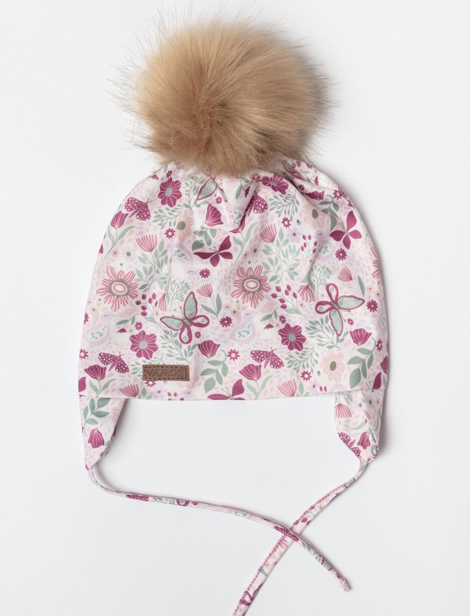 Tuque à motifs à pompon