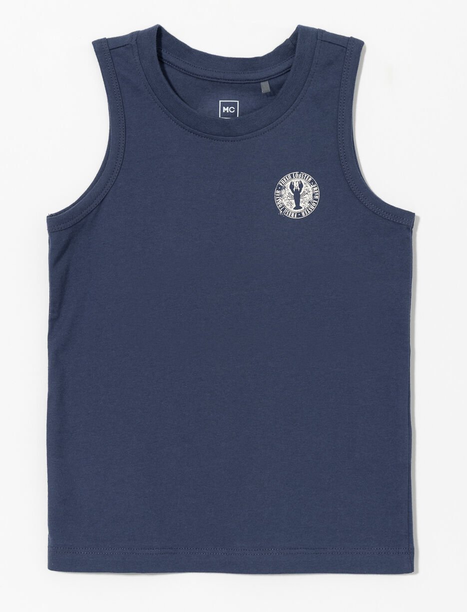 Camisole en coton bio imprimée au dos - petit garçon