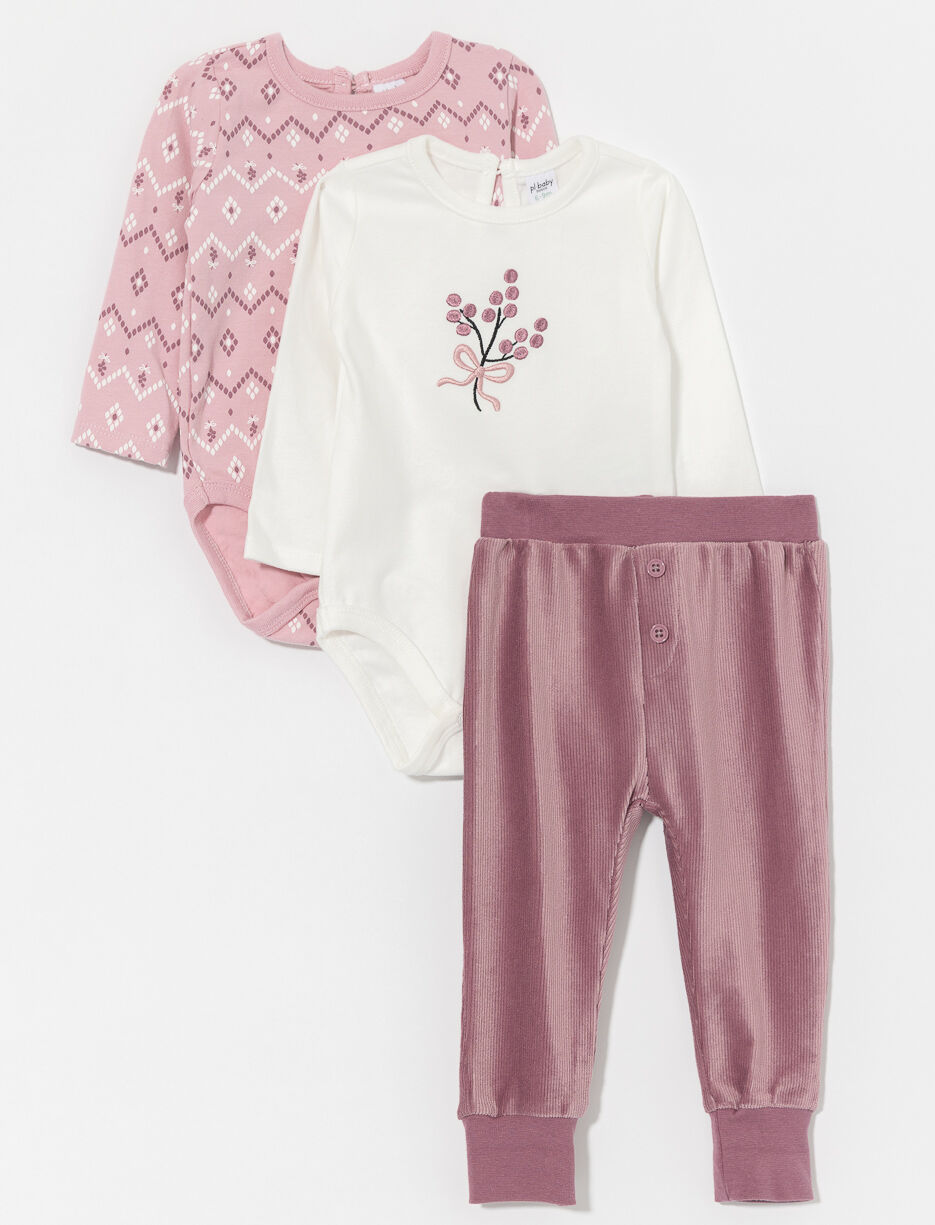 Ens. 3 pièces cache-couches et pantalon