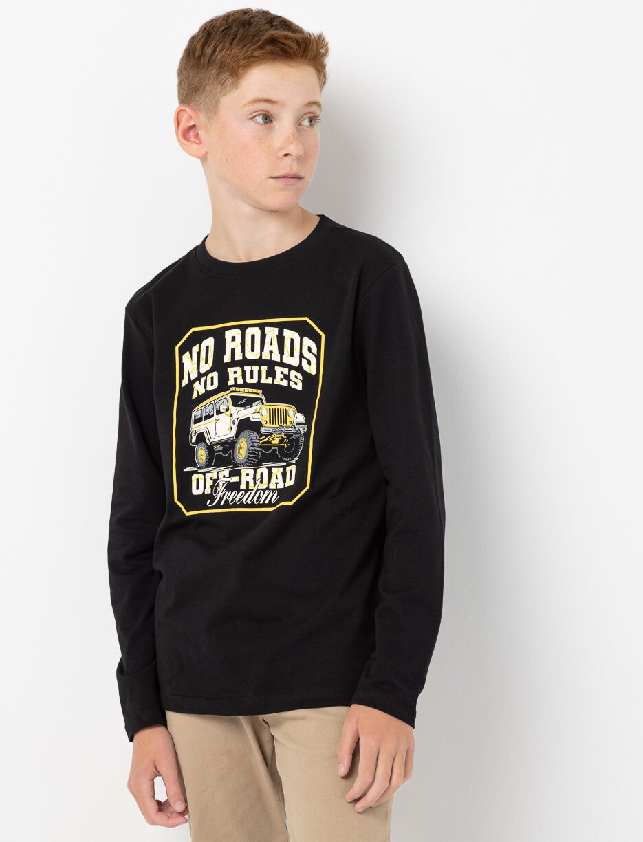 T-shirt imprimé à manches longues avec col rond