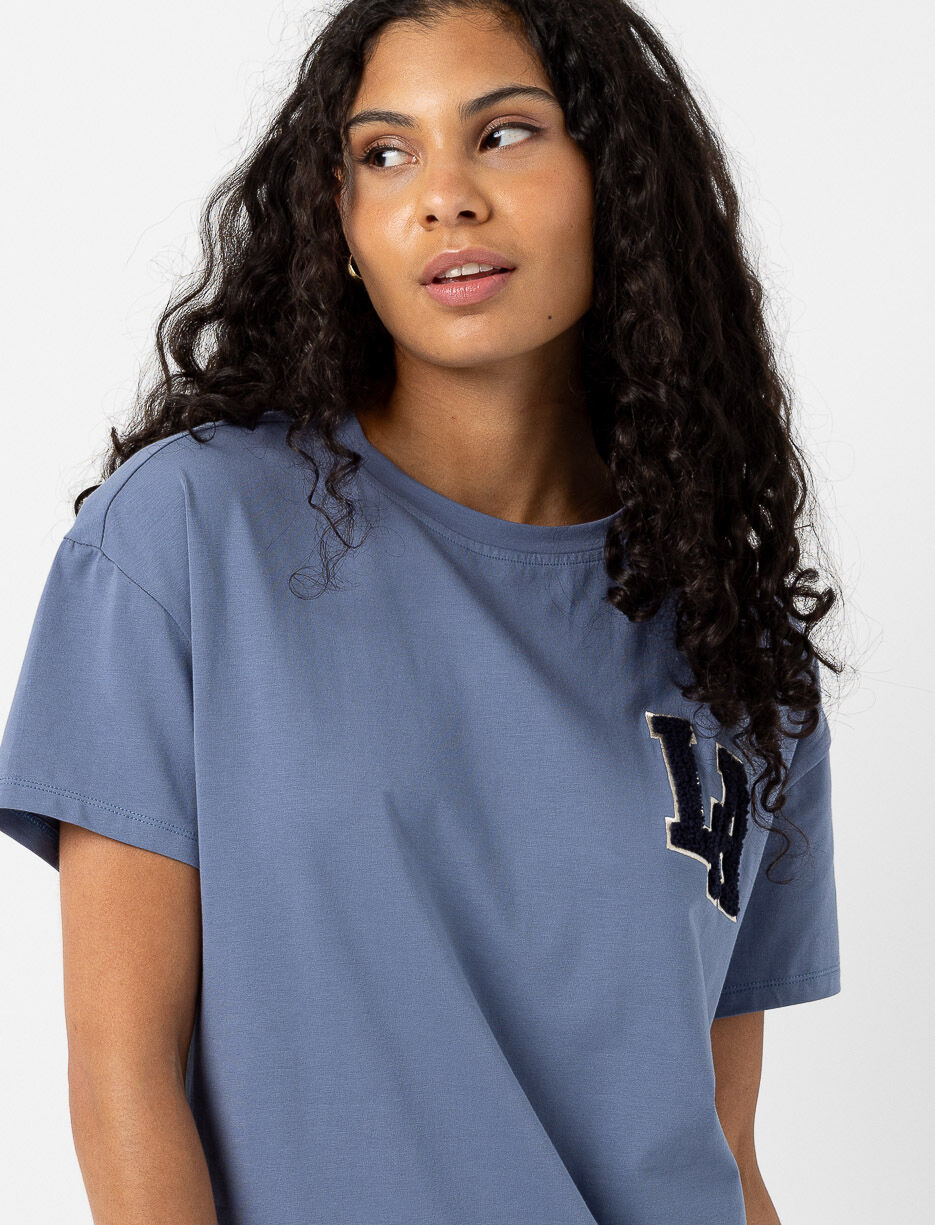 T-shirt Dress with LA Embroidery