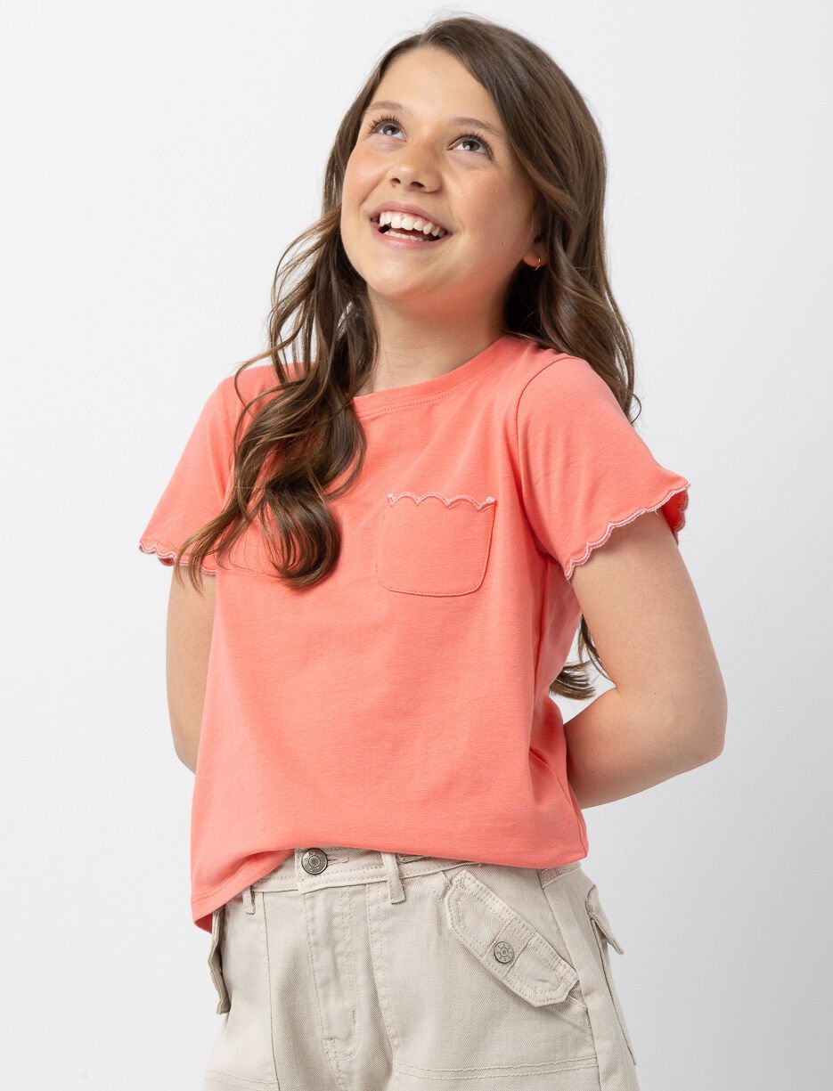 T-shirt uni &agrave; poche