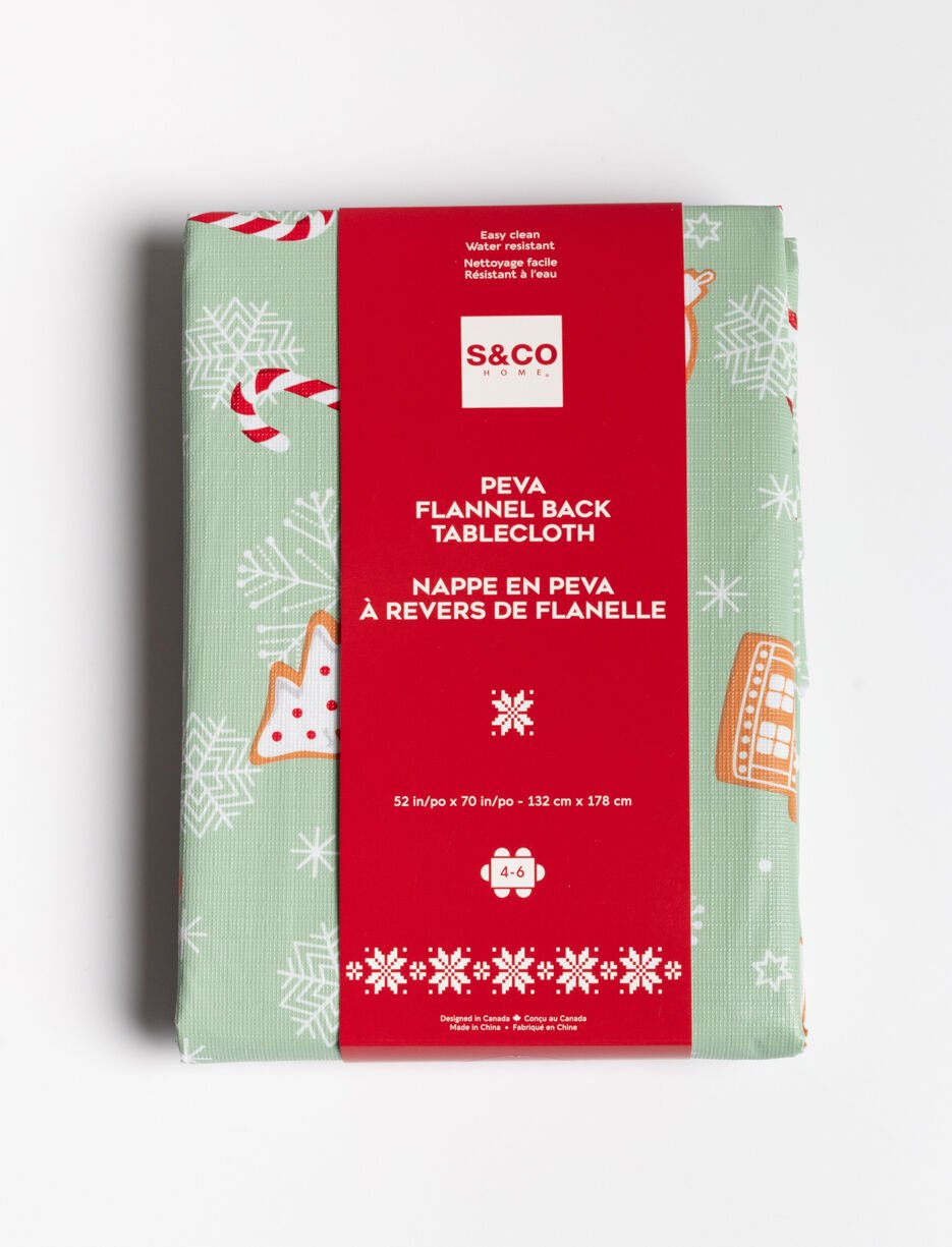 Nappe de Noël à revers de flanelle - 52 x 70 po