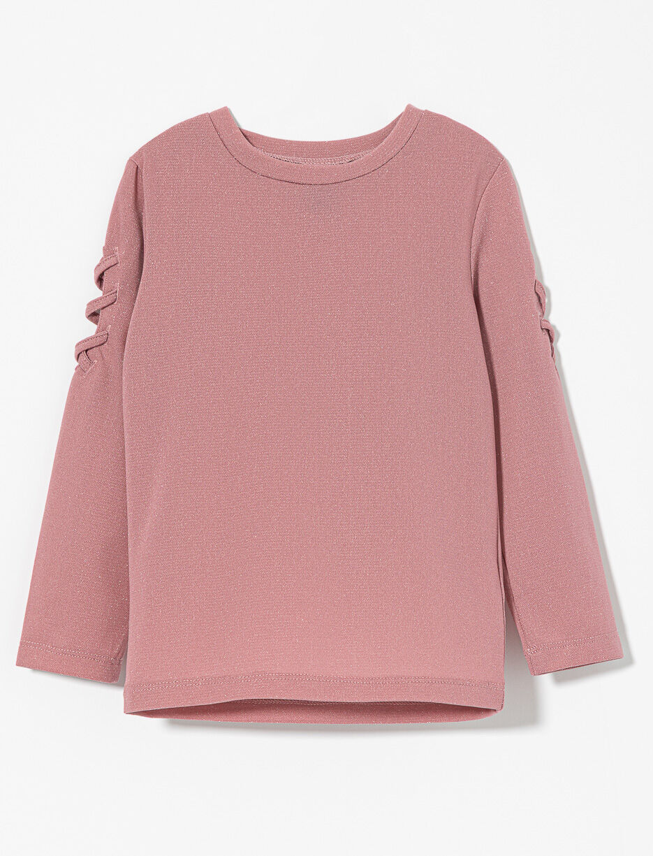 T-shirt scintillant avec découpes nouées