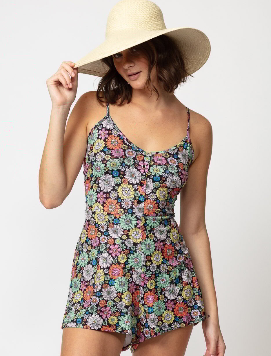 Combinaison courte à bretelles fines