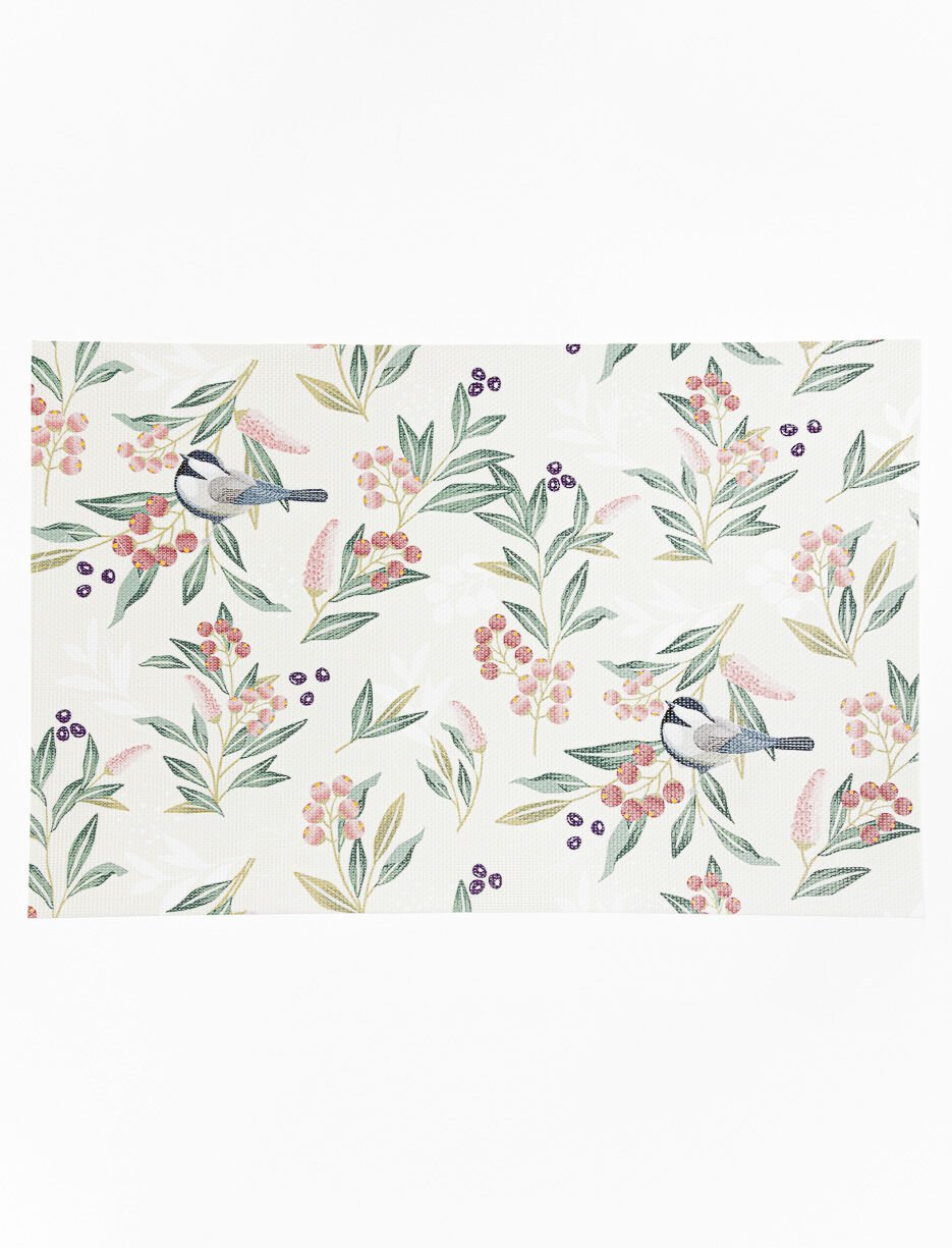 Napperon à motifs oiseaux et feuillage